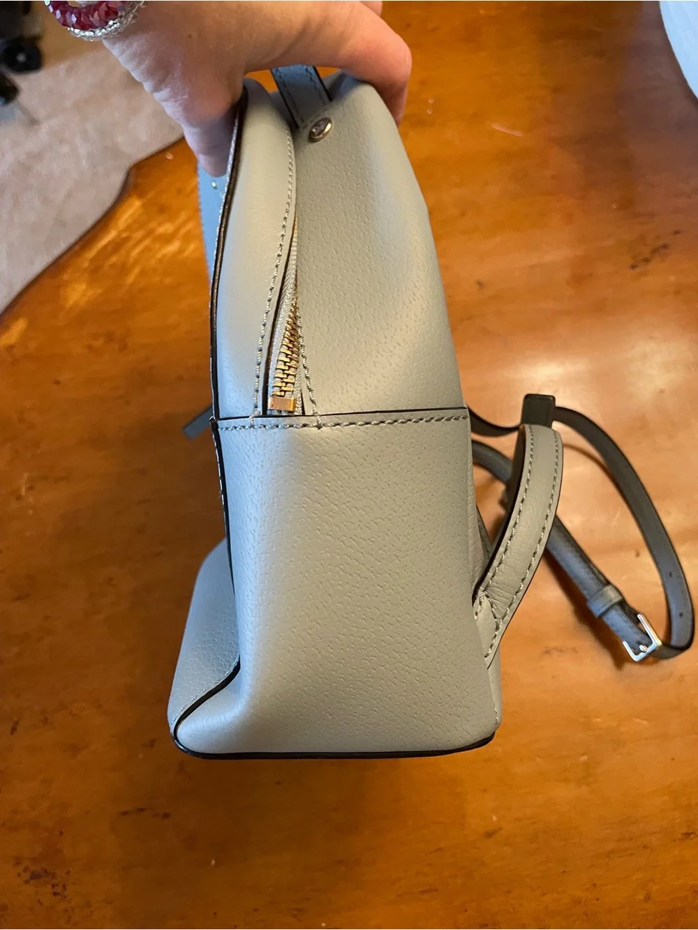 kate spade Light Blue Pebble Leather Mini Backpack with Gold Hardware